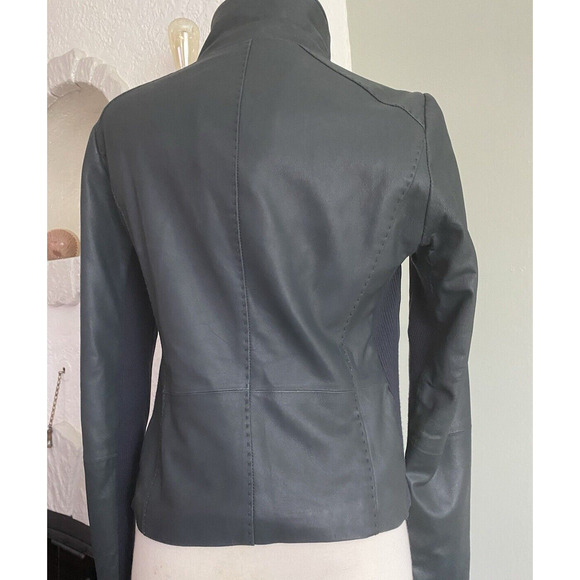 Vince Grey Leather Jacket - Picture 8 of 14